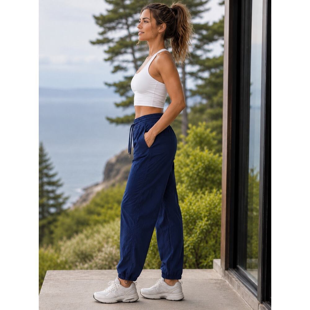 Lululemon Navy Blue Adjustable Hem Jogger Pants 8 Minimalist Athleisure Travel - Picture 2 of 13